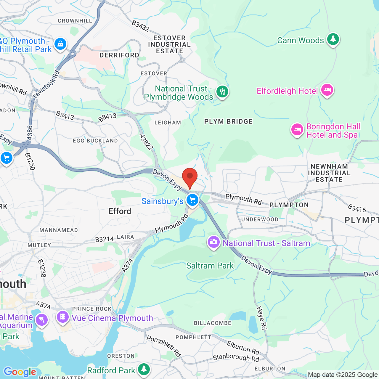Map showing location of 300, Plymouth Road, Marsh Mills, United Kingdom, PL6 8NH