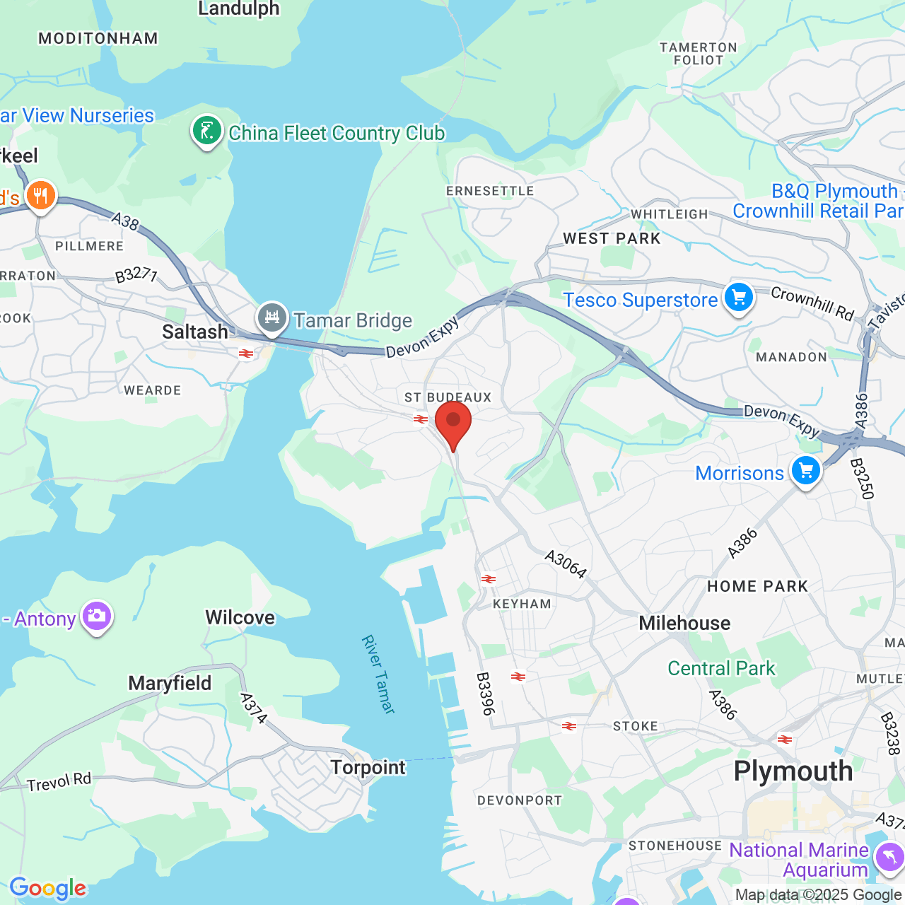 Map showing location of 565, Wolseley Road, Plymouth, United Kingdom, PL5 1UD