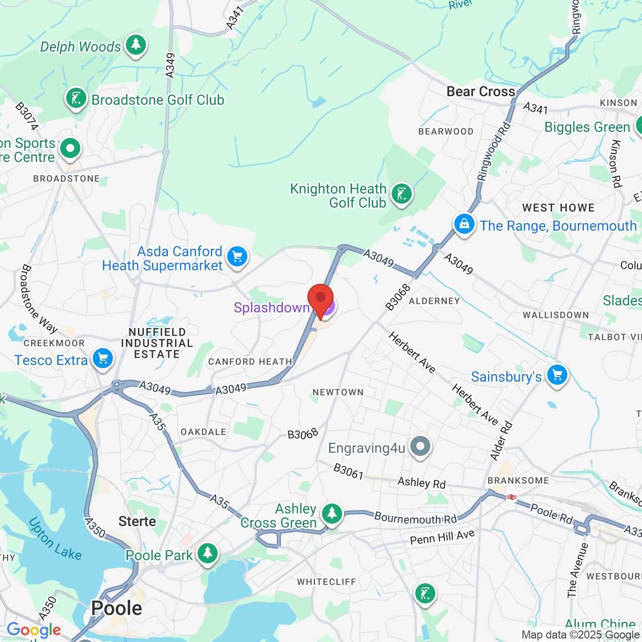 Map showing location of Yarrow Road, Poole, United Kingdom, BH12 4NY