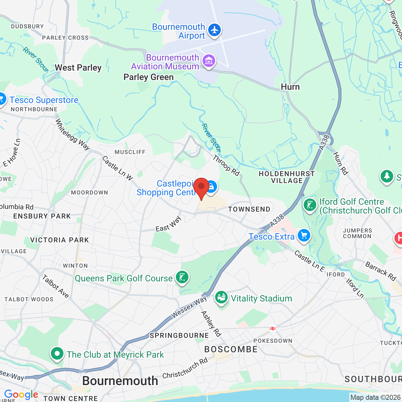 Map showing location of Bournemouth, United Kingdom