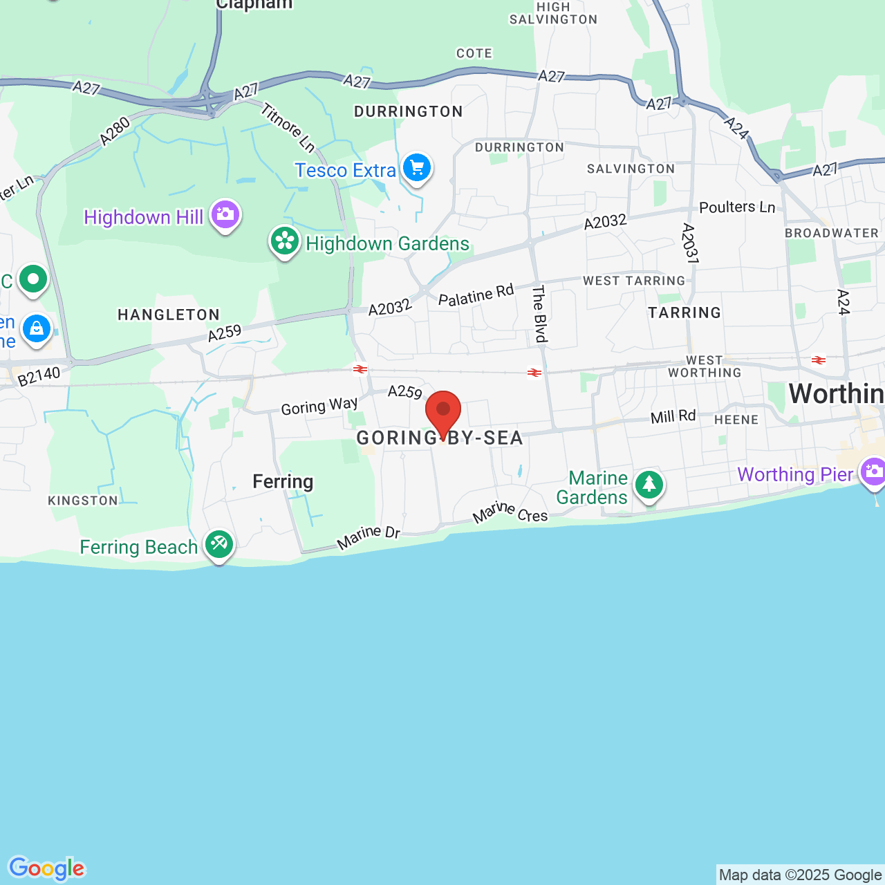 Map showing location of 339, Goring Road, Worthing, United Kingdom, BN12 4NX