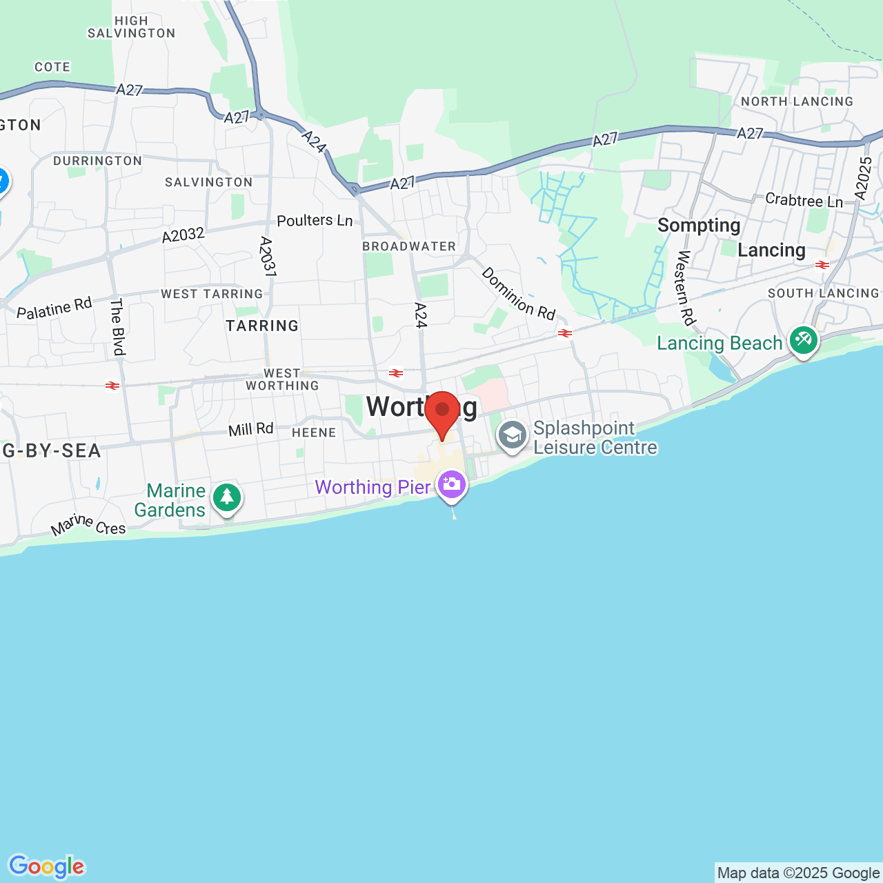 Map showing location of 30, Chapel Road, Worthing, United Kingdom, BN11 1BE