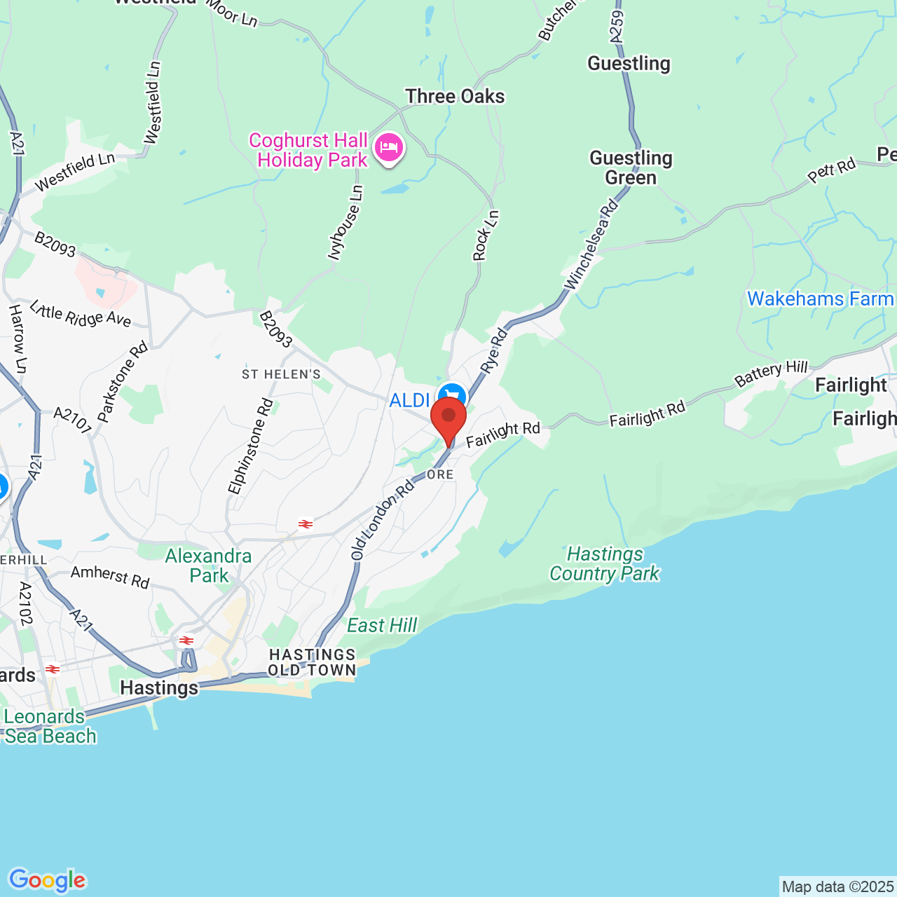 Map showing location of 472, Old London Road, Village, United Kingdom, TN35 5BG