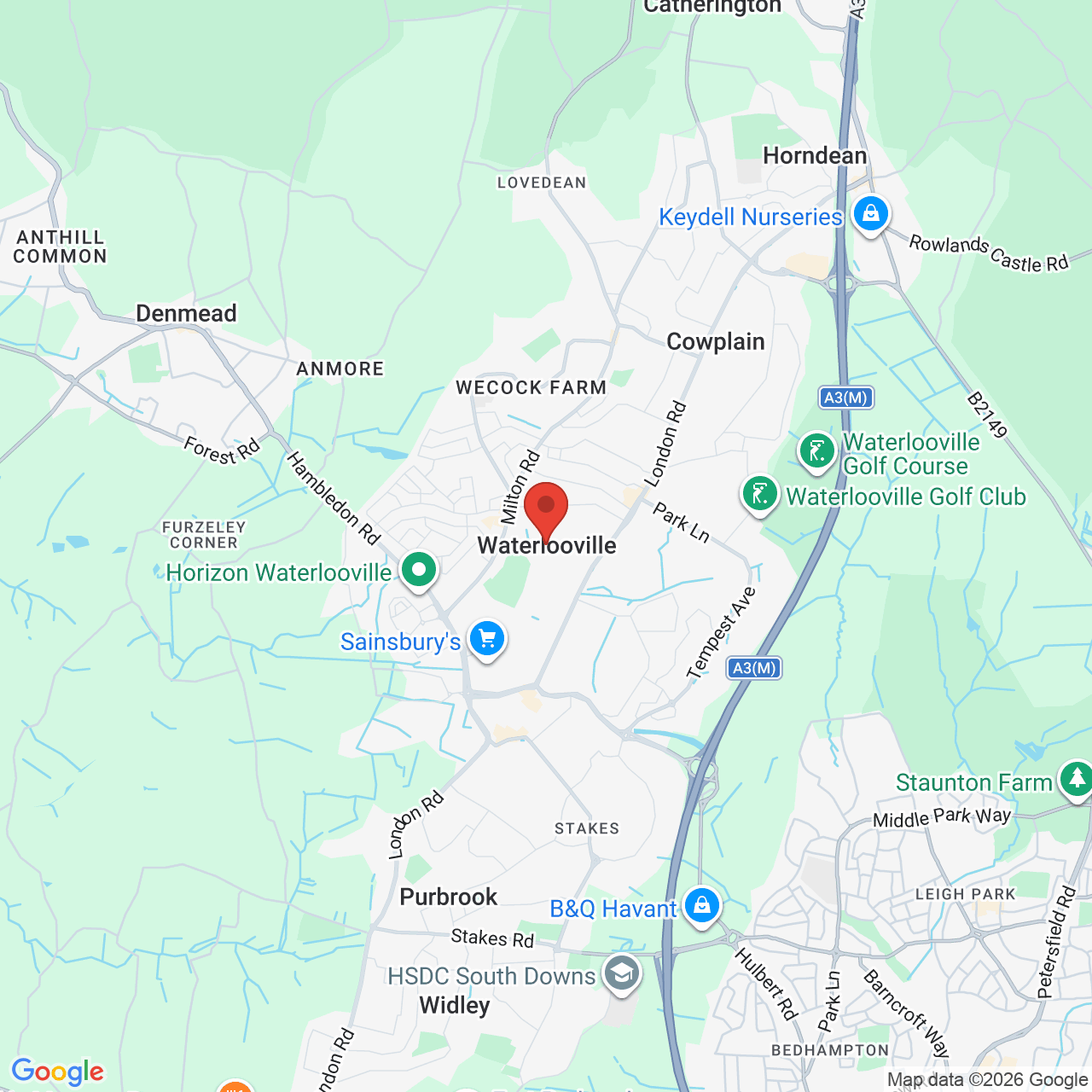 Map showing location of 4 Waterloo Park, Elettra Avenue, Waterlooville, United Kingdom, PO7 7YH