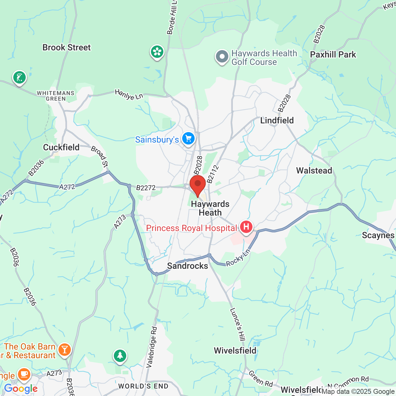 Map showing location of 121-123, South Road, Haywards Heath, United Kingdom, RH16 4LR