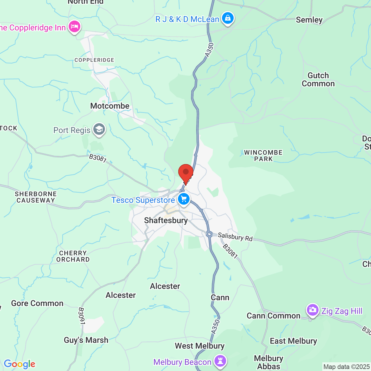 Map showing location of 3, Ivy Cross, Shaftesbury, United Kingdom, SP7 8DS