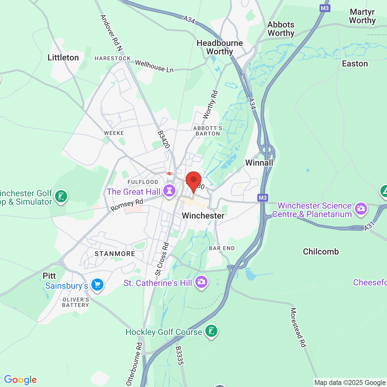 Map showing location of 47, Upper Brook Street, Winchester, United Kingdom, SO23 8DG