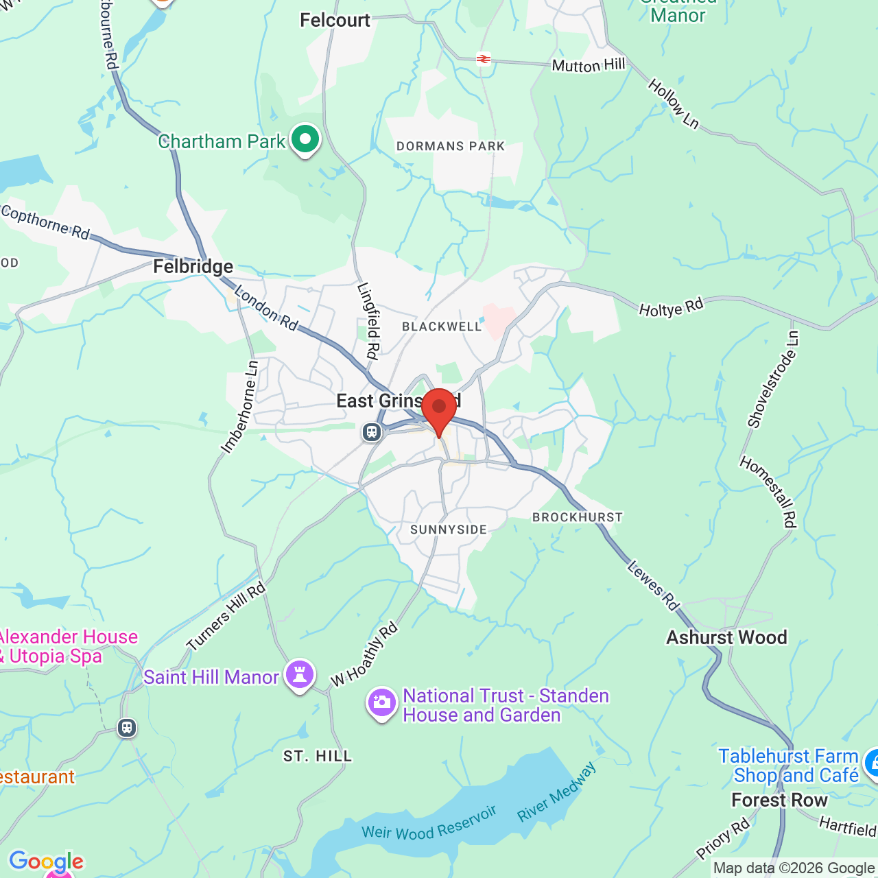 Map showing location of 66, London Road, East Grinstead, United Kingdom, RH19 1AB