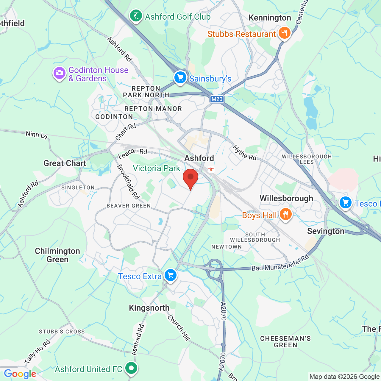 Map showing location of 110, Beaver Road, Ashford, United Kingdom, TN23 7ST