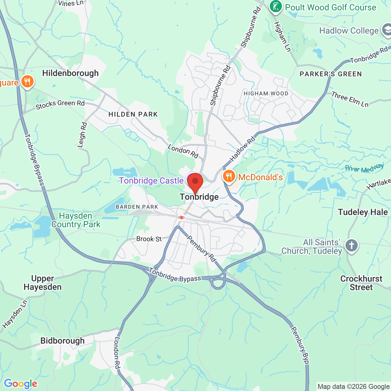 Map showing location of 98, High Street, Tonbridge, United Kingdom, TN9 1AP