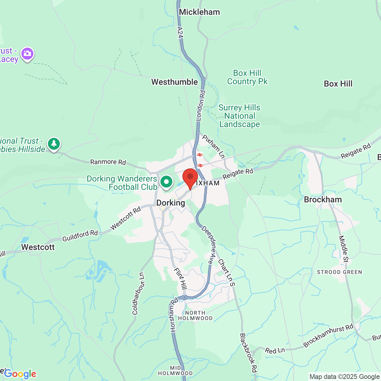 Map showing location of 350, High Street, Dorking, United Kingdom, RH4 1QX