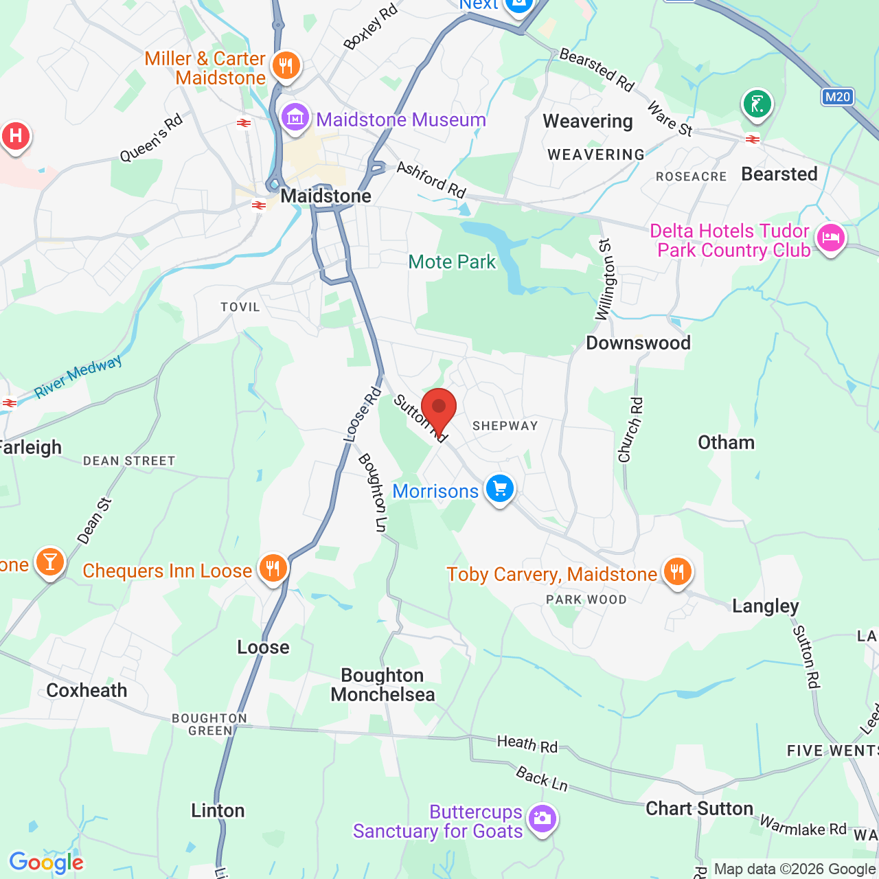 Map showing location of 4-5, Sutton Road, Maidstone, United Kingdom, ME15 9AN