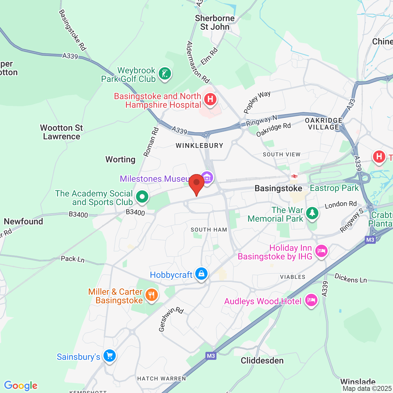Map showing location of Euskirchen Way, Basingstoke, United Kingdom, RG22 1RG