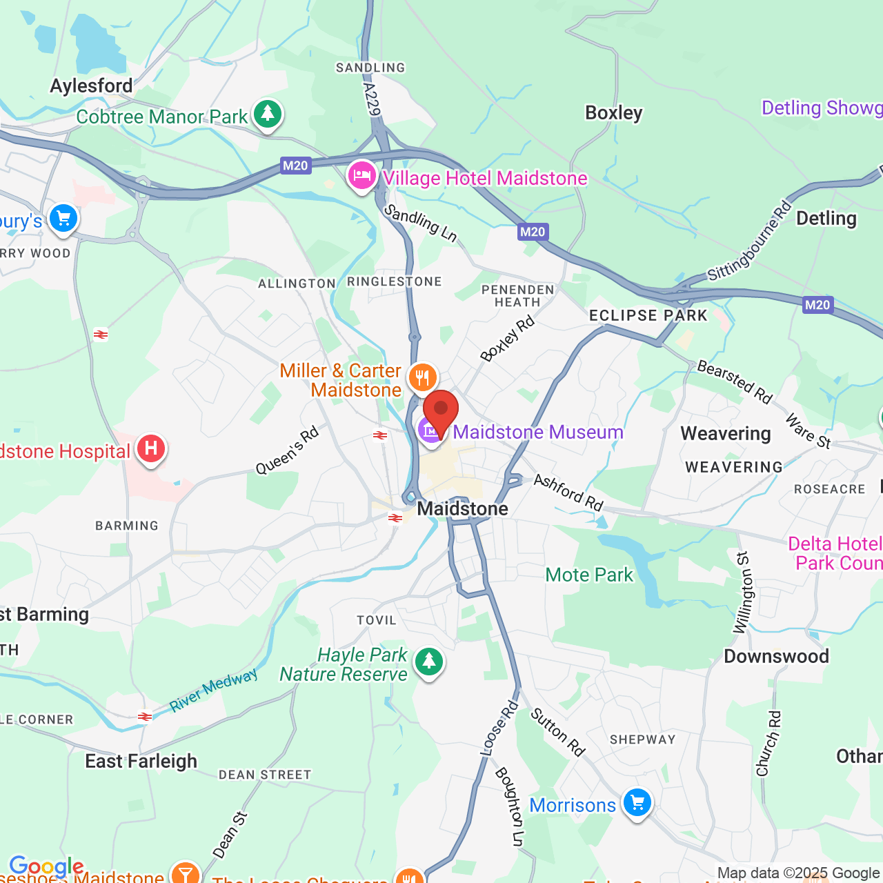 Map showing location of 95, Week Street, Maidstone, United Kingdom, ME14 1QX