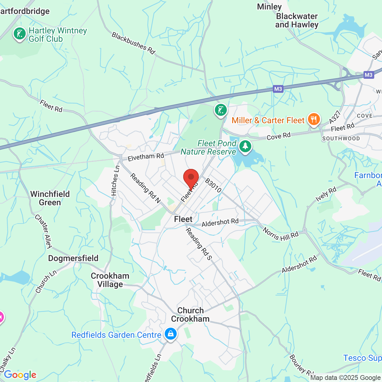 Map showing location of 183b, Fleet Road, Fleet, United Kingdom, GU51 3BL