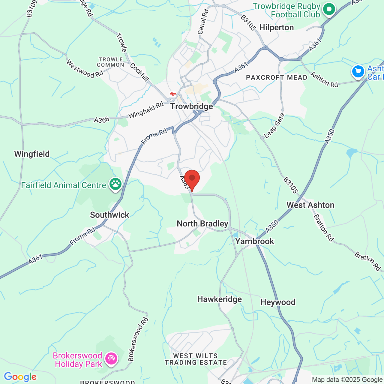 Map showing location of 235, Bradley Road, Trowbridge, United Kingdom, BA14 0RQ