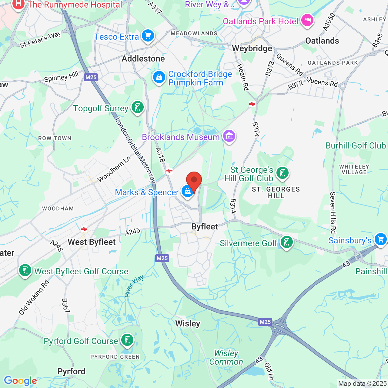 Map showing location of Unit B3 The Paddock Retail Park, Weybridge, United Kingdom, KT13 0XR
