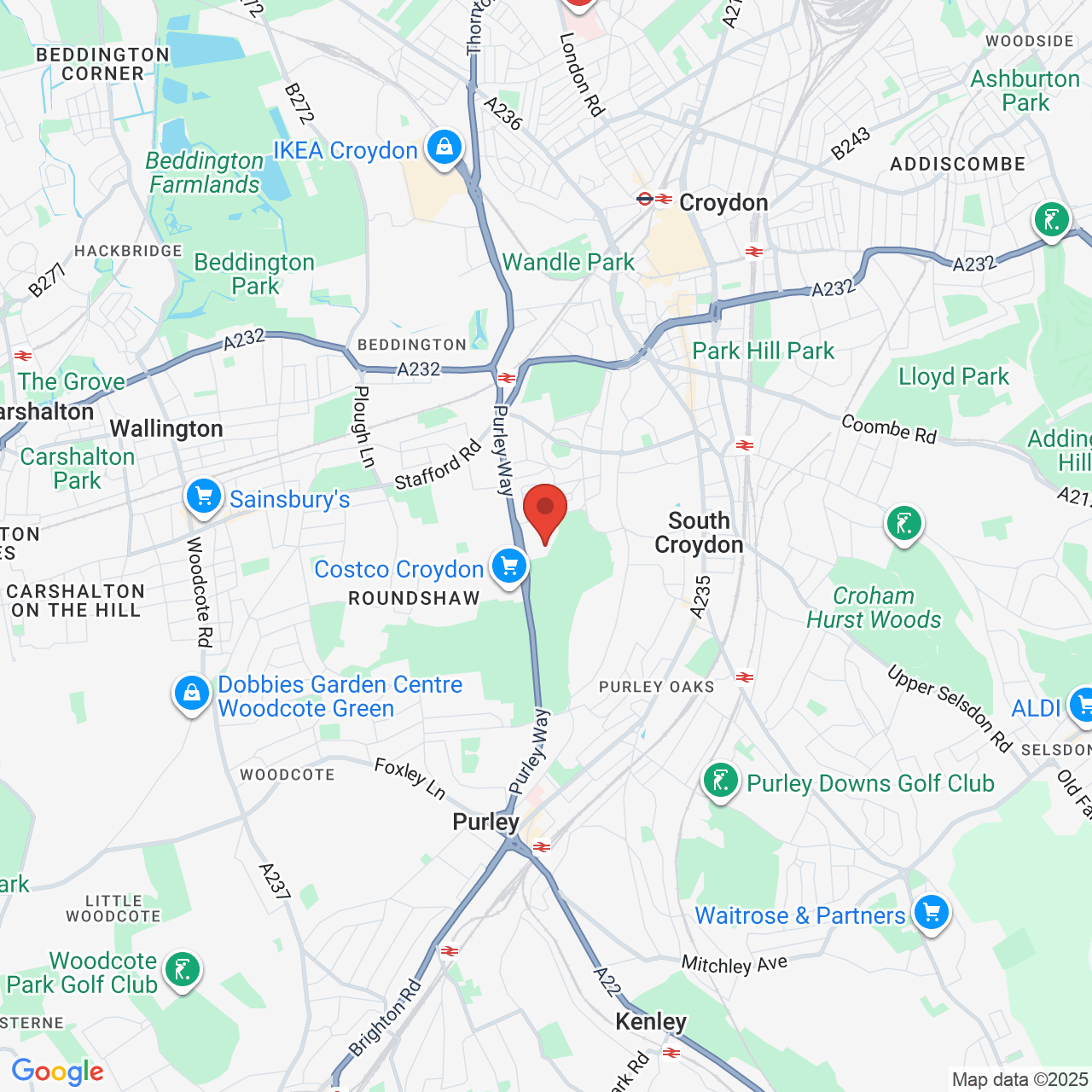 Map showing location of Croydon, United Kingdom, CR0 4RQ