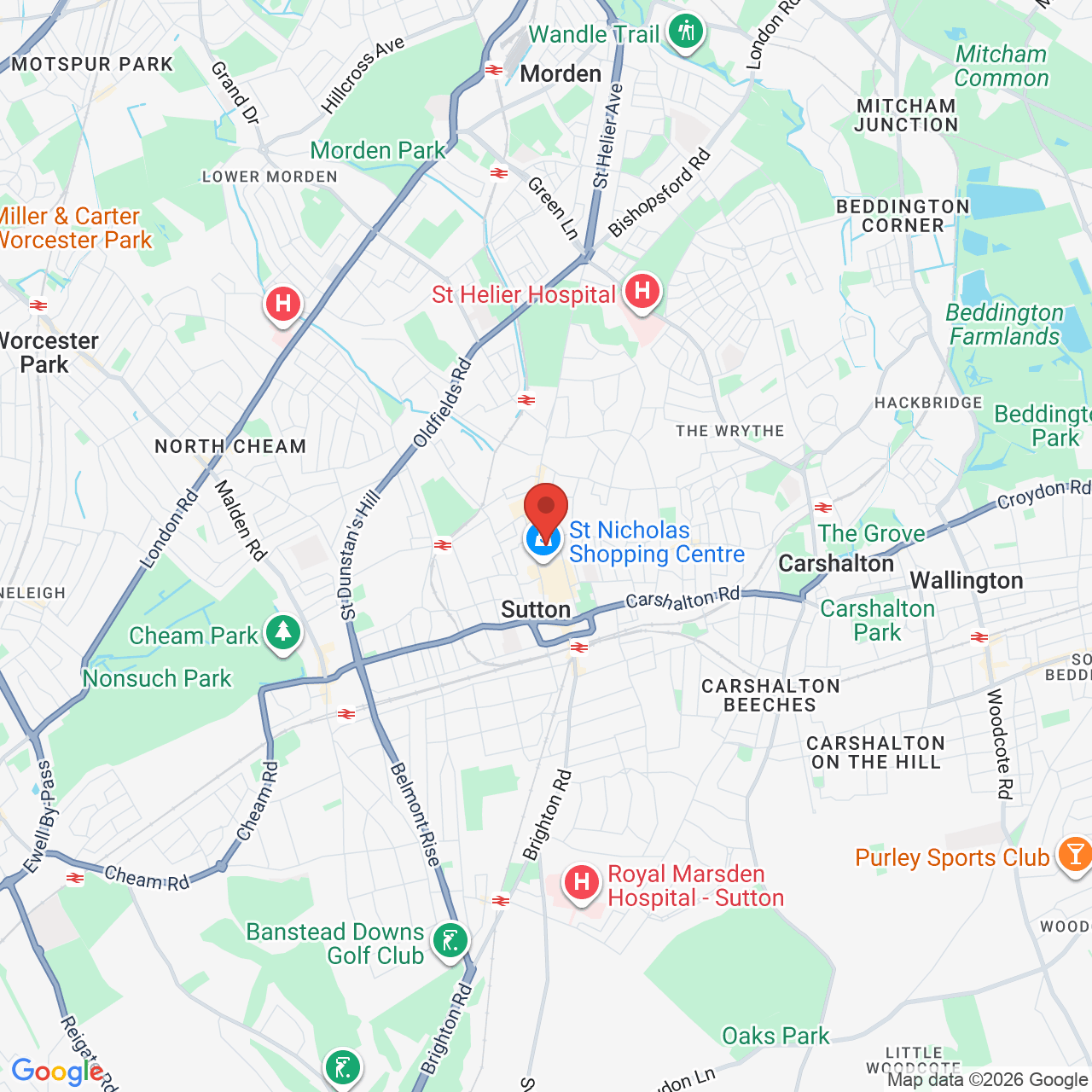 Map showing location of 200-202, High Street, Sutton, United Kingdom, SM1 1NR