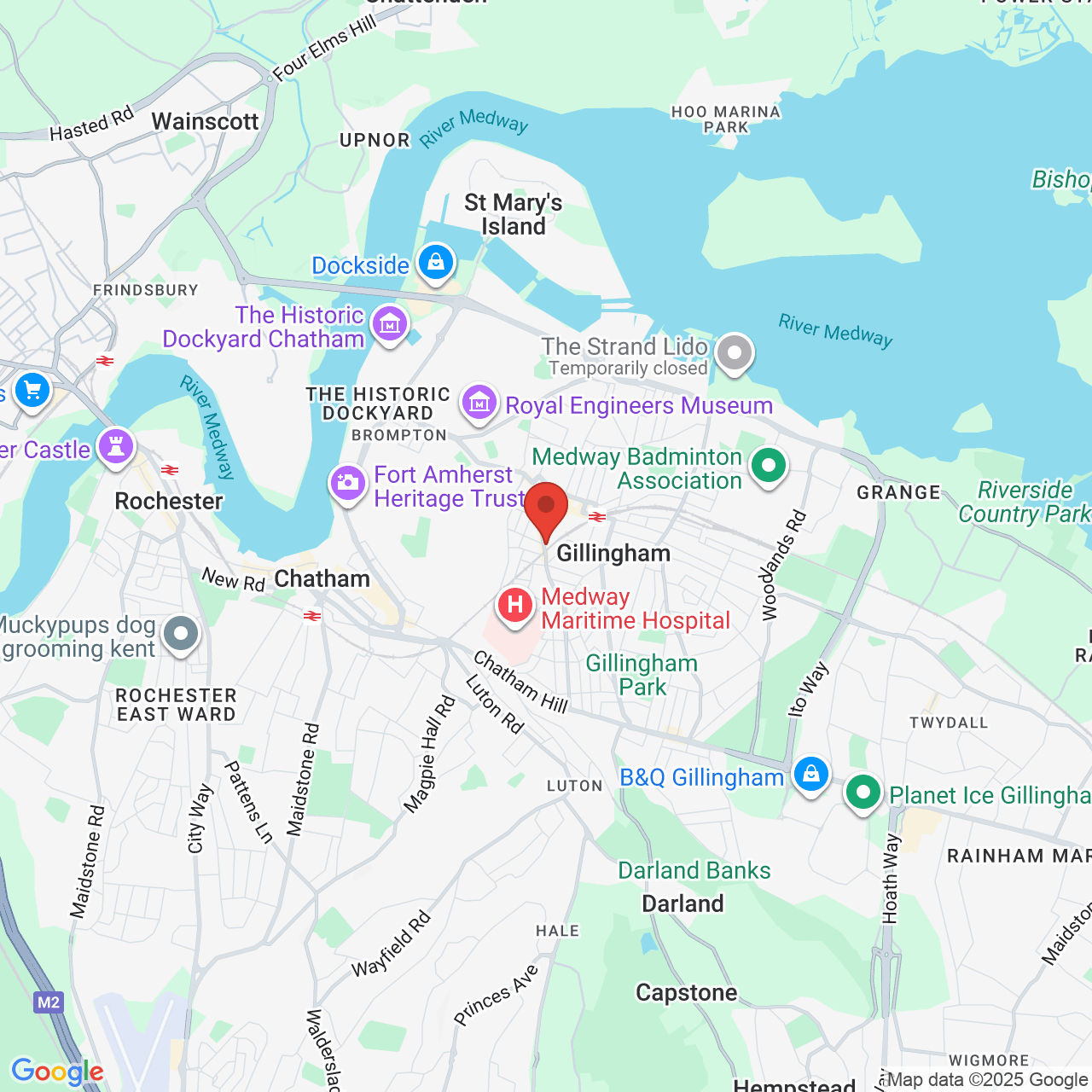 Map showing location of 106-110, Canterbury Street, Gillingham, United Kingdom, ME7 5UF