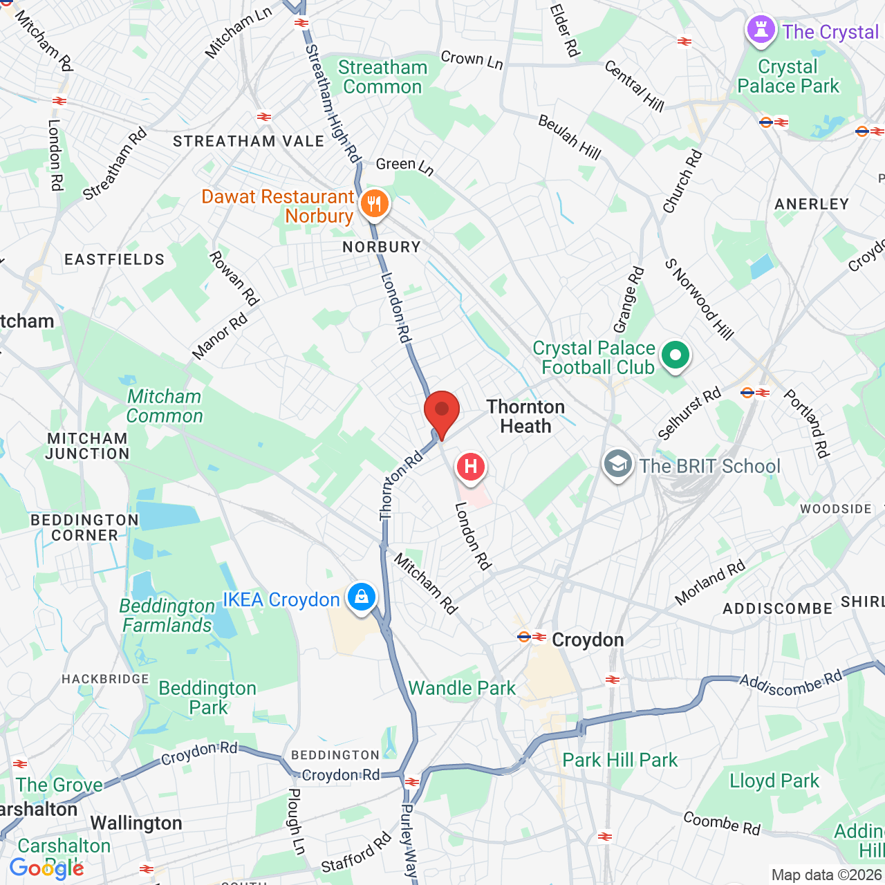Map showing location of 744-746, London Road, Thornton Heath, United Kingdom, CR7 6JA