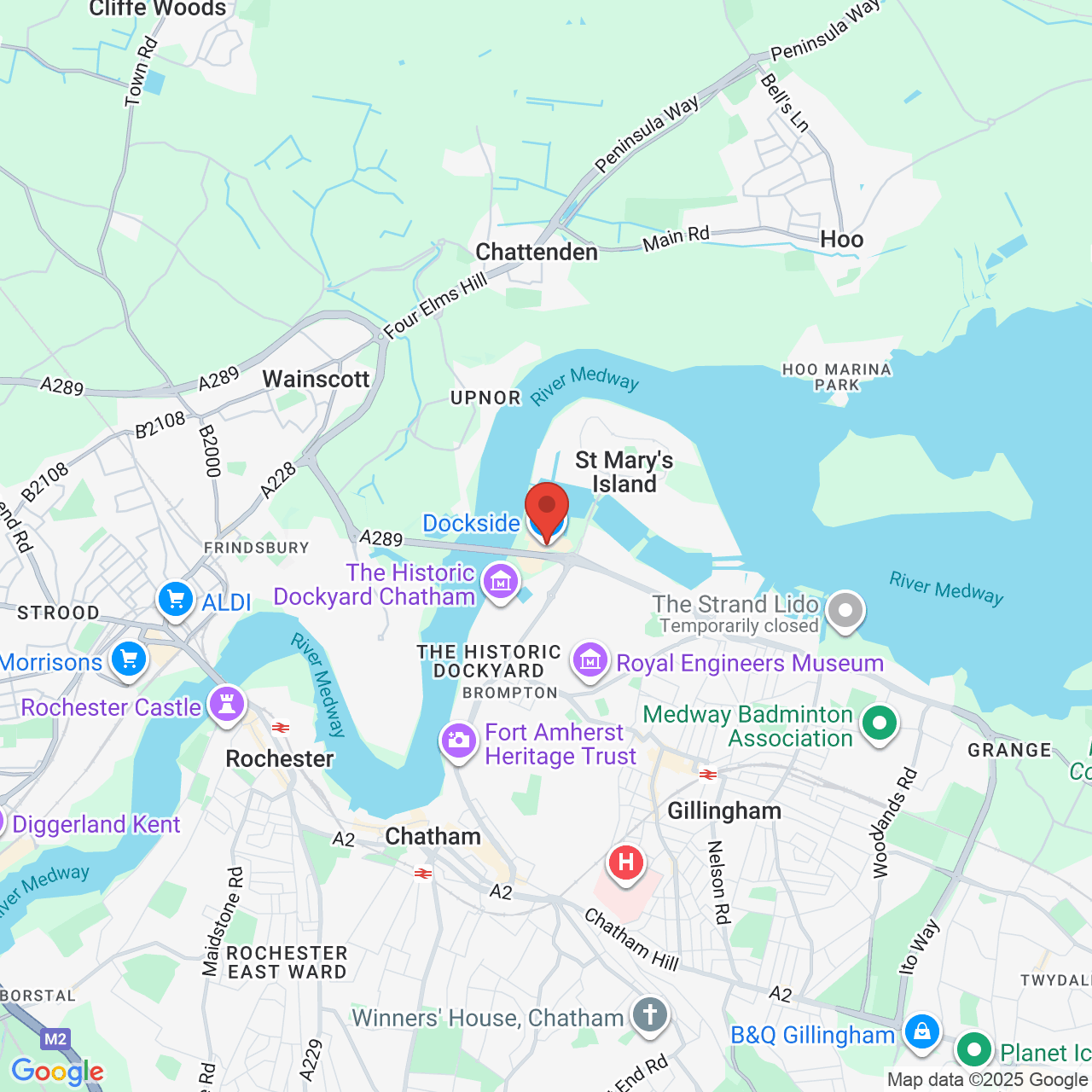 Map showing location of Maritime Way, Saint Mary's Island, United Kingdom, ME4 3ED