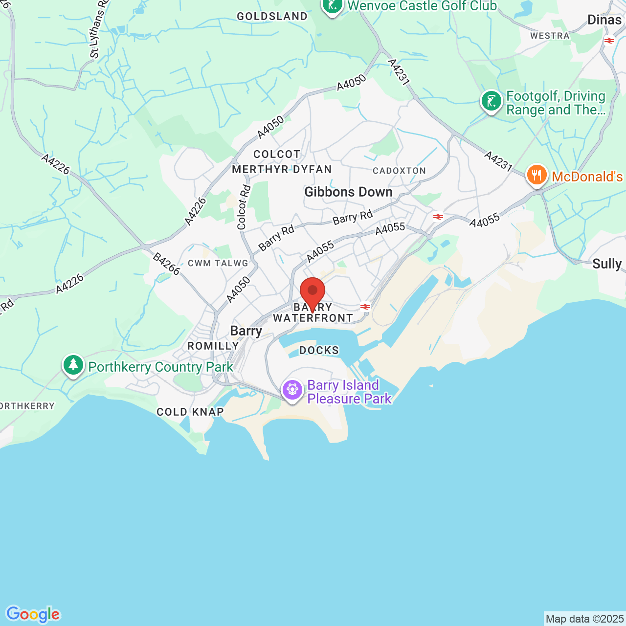 Map showing location of Heol Ceiniog, Barry, United Kingdom, CF63 4BA