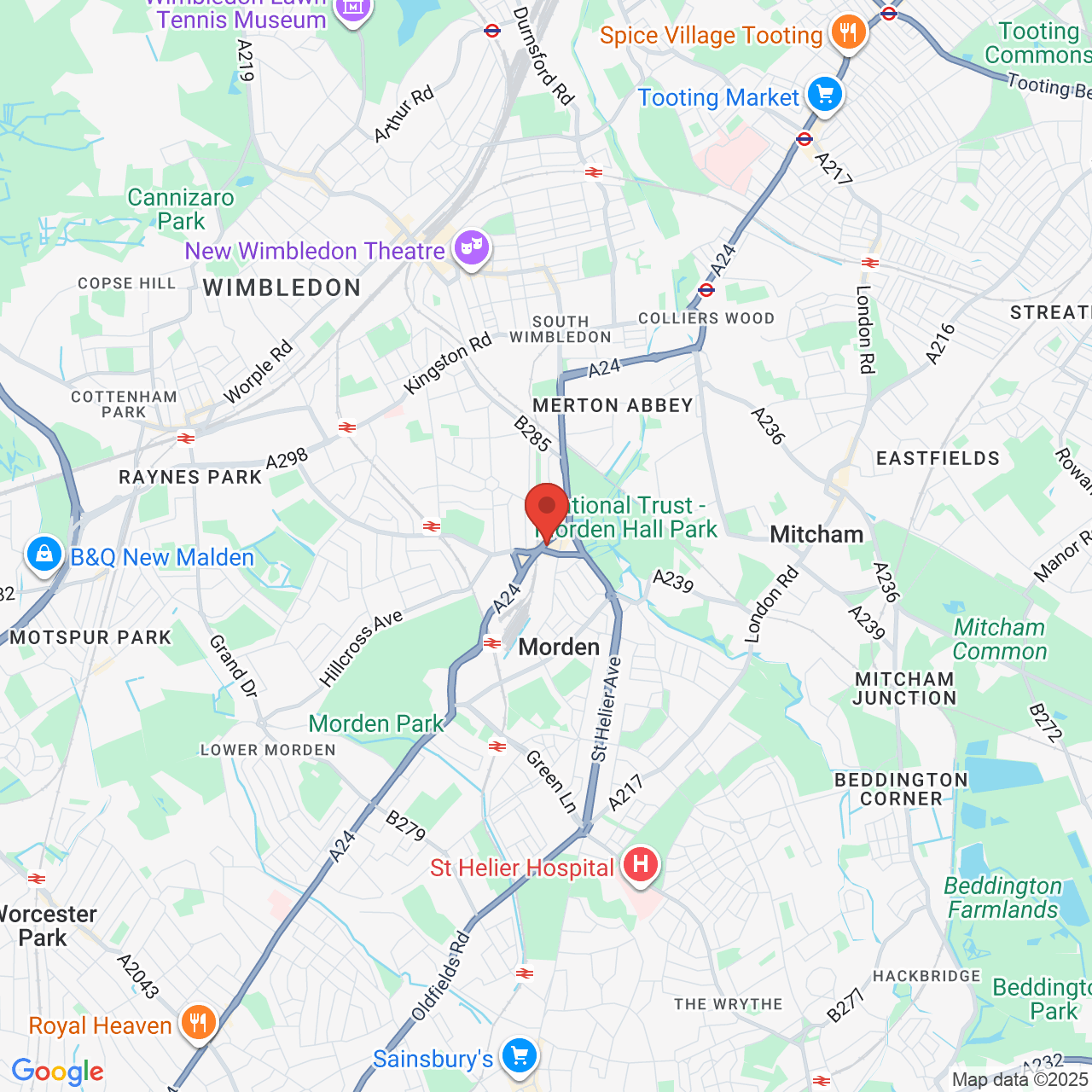 Map showing location of 59, London Road, Morden, United Kingdom, SM4 5HT