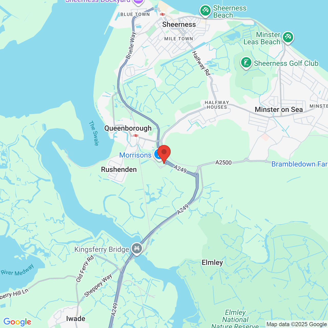 Map showing location of Thomsett Way, Sheerness, United Kingdom, ME11 5AR