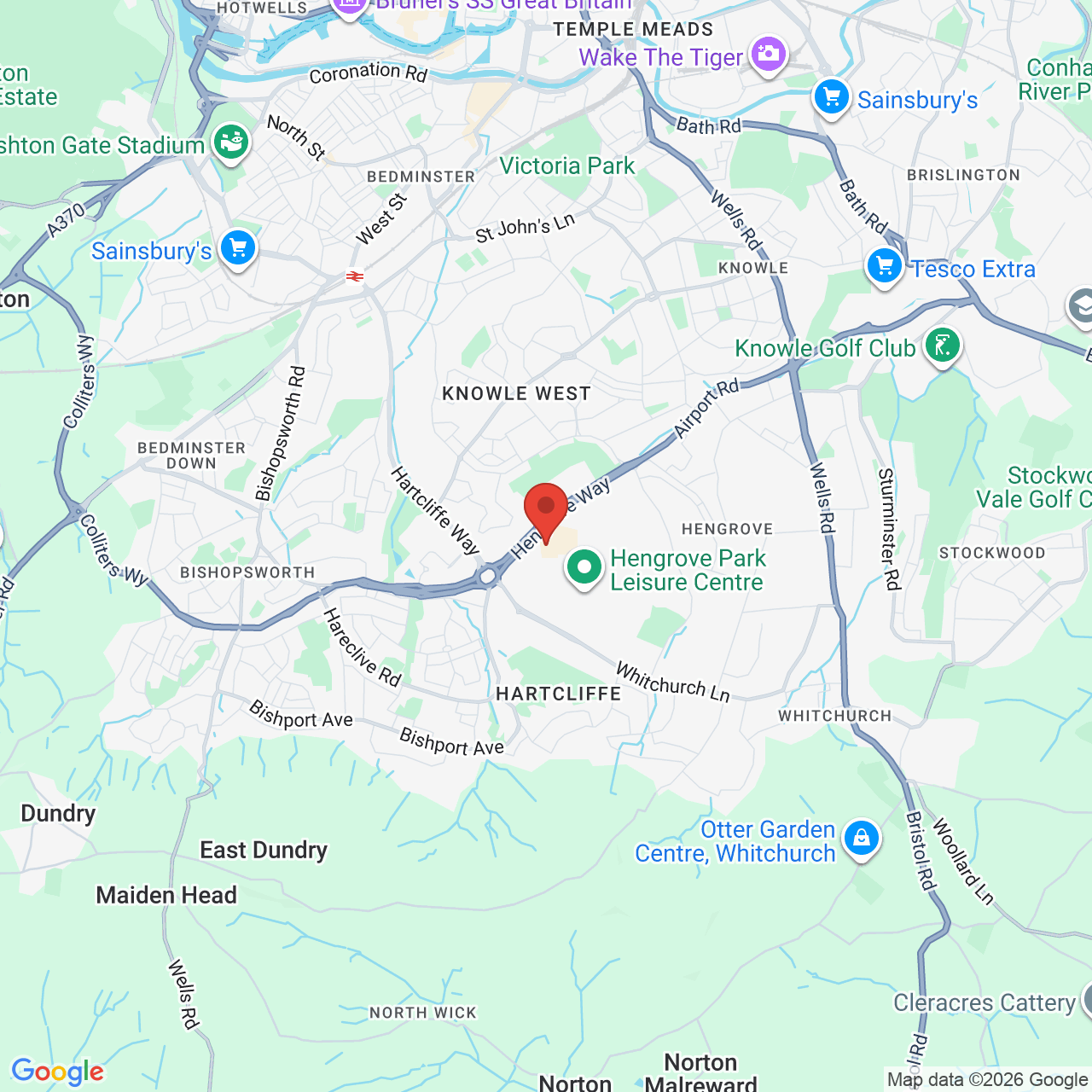Map showing location of Hengrove Way, South, United Kingdom, BS14 0HR