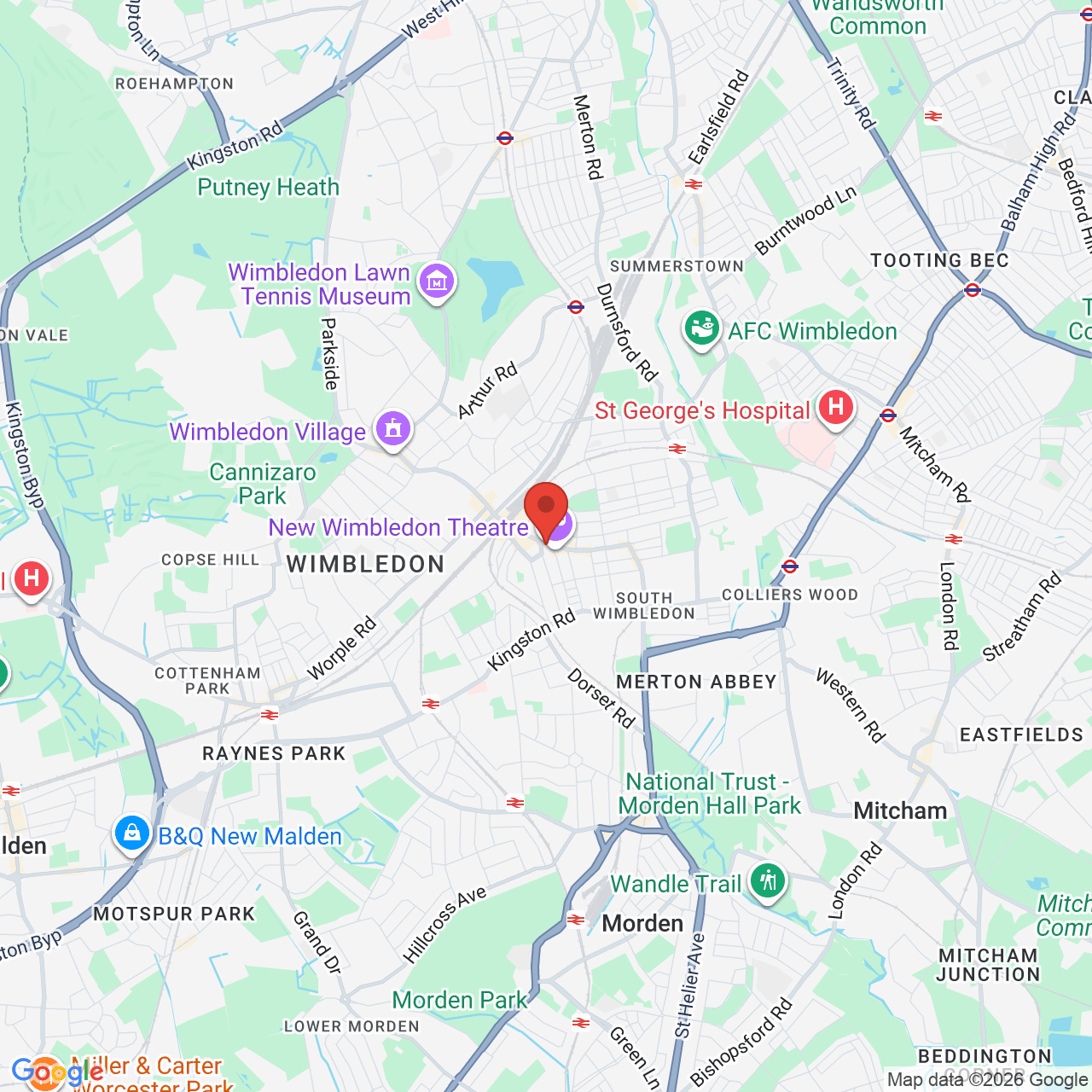 Map showing location of 81, The Broadway, London, United Kingdom, SW19 1QE