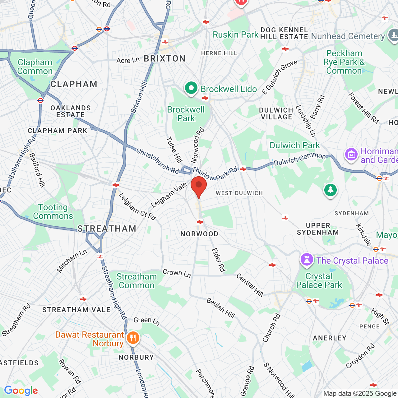 Map showing location of 489, Norwood Road, London, United Kingdom, SE27 9DJ