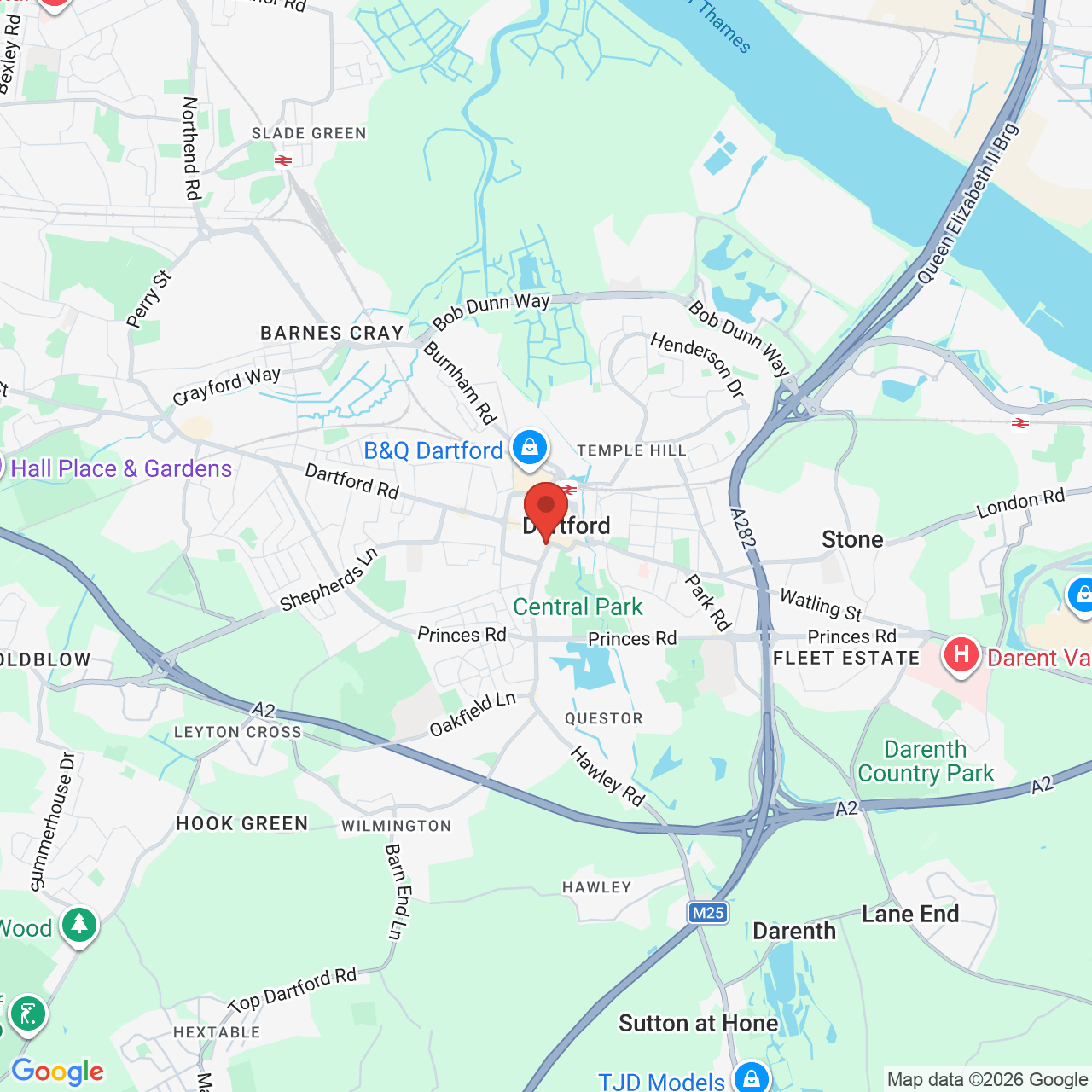 Map showing location of High Street, Dartford, United Kingdom, DA1 2HS