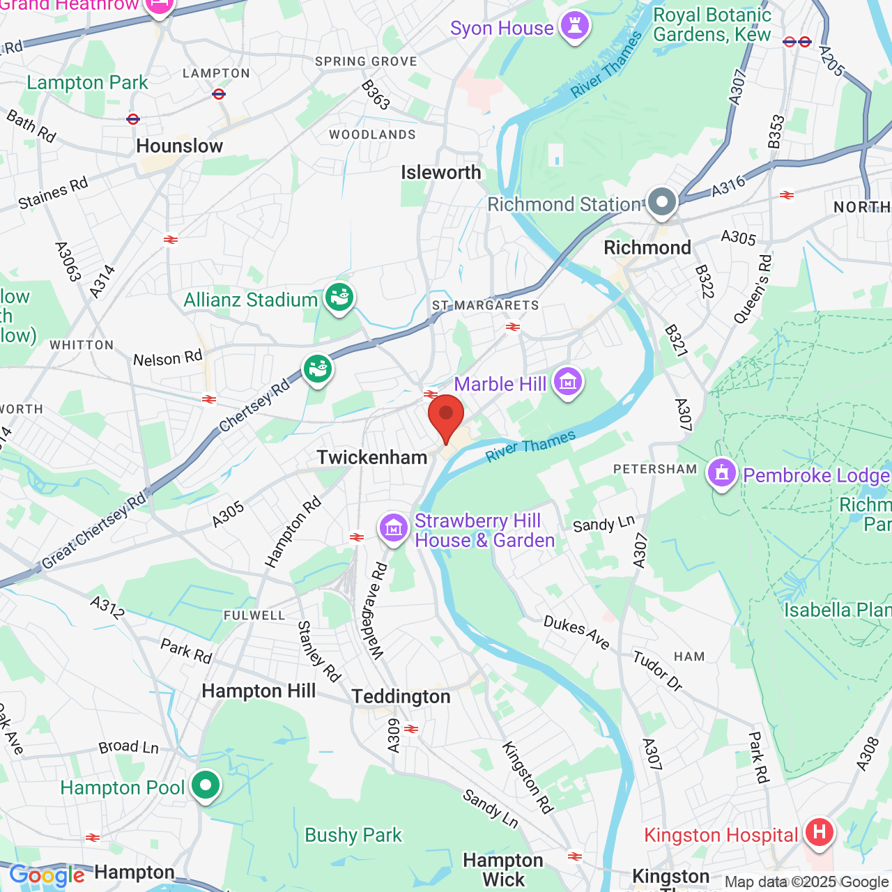 Map showing location of 7, King Street, Twickenham, United Kingdom, TW1 3SD