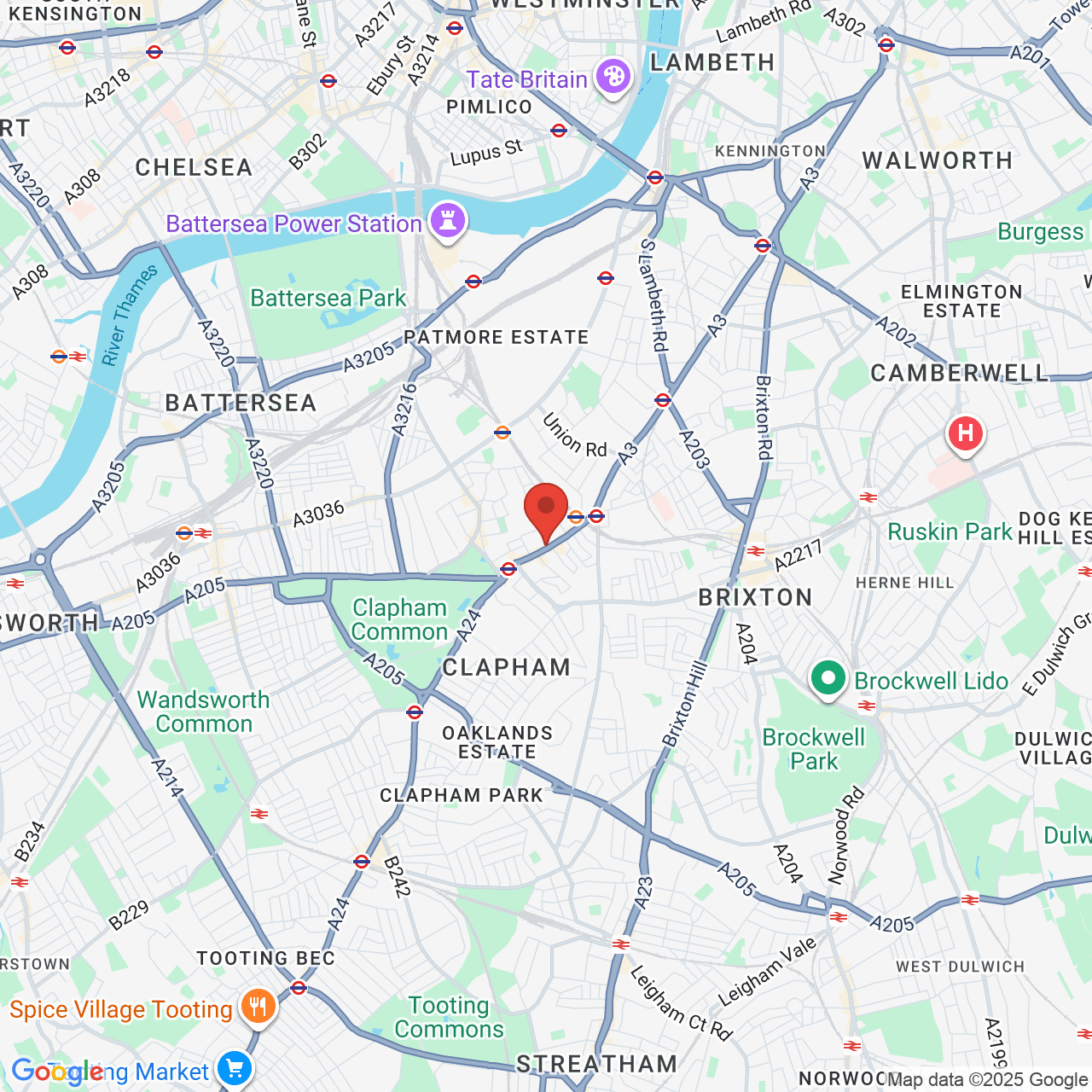 Map showing location of 106-108, Clapham High Street, London, United Kingdom, SW4 7UJ