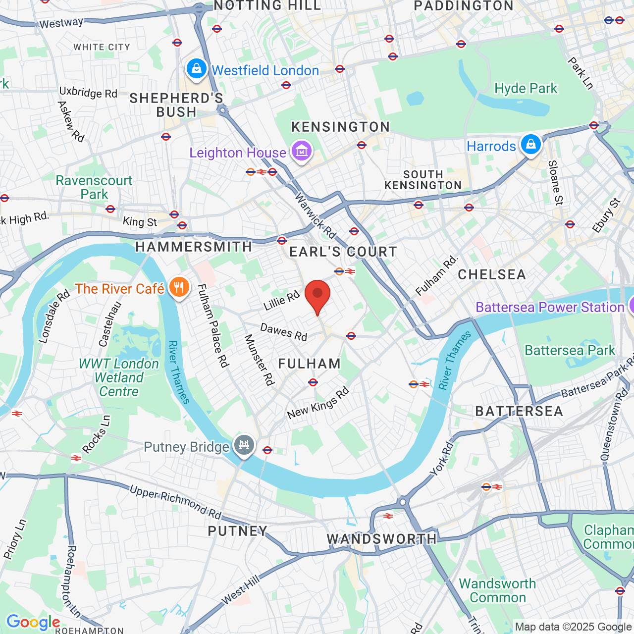 Map showing location of 326, North End Road, London, United Kingdom, SW6 1NF