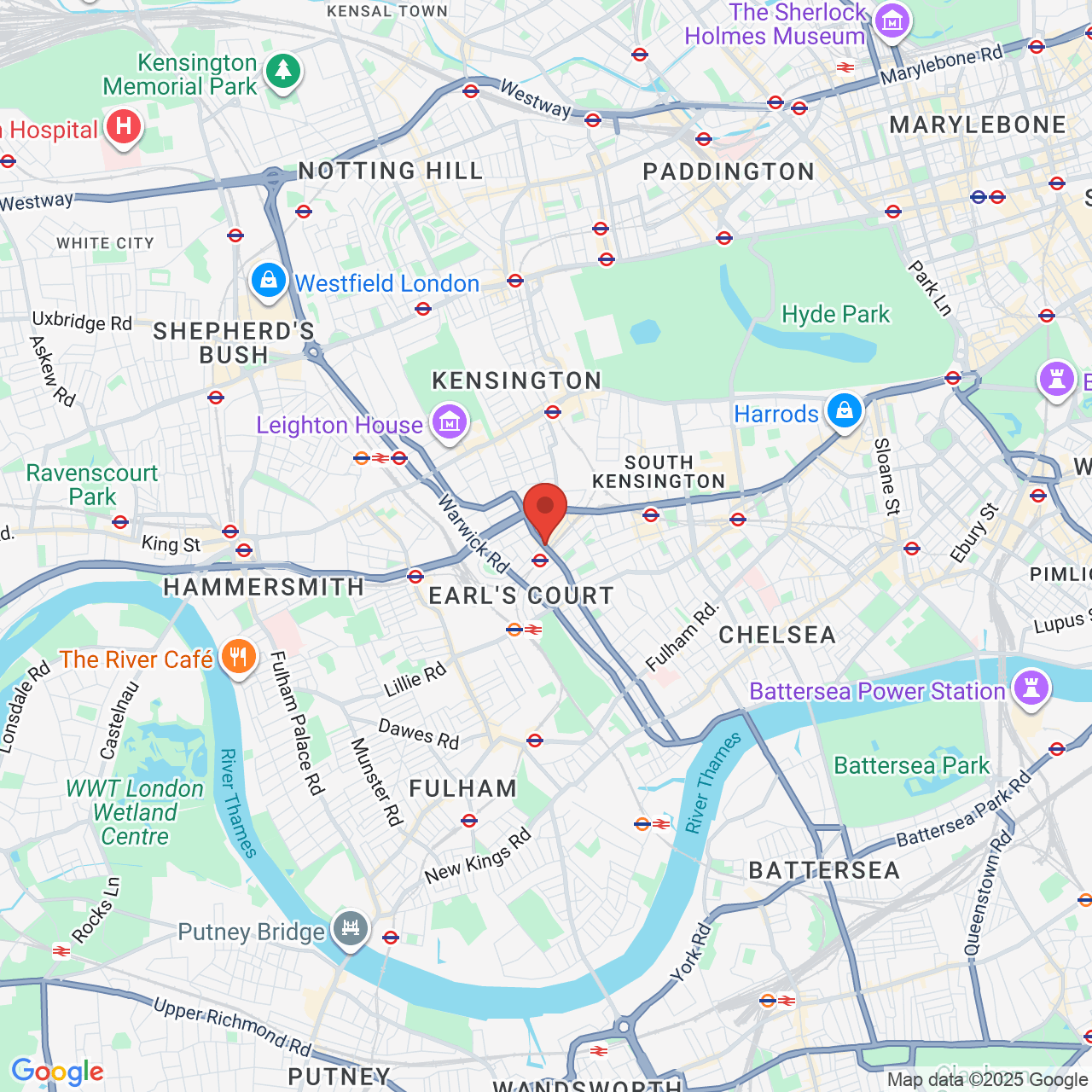 Map showing location of 173-175, Earls Court Road, London, United Kingdom, SW5 9RF
