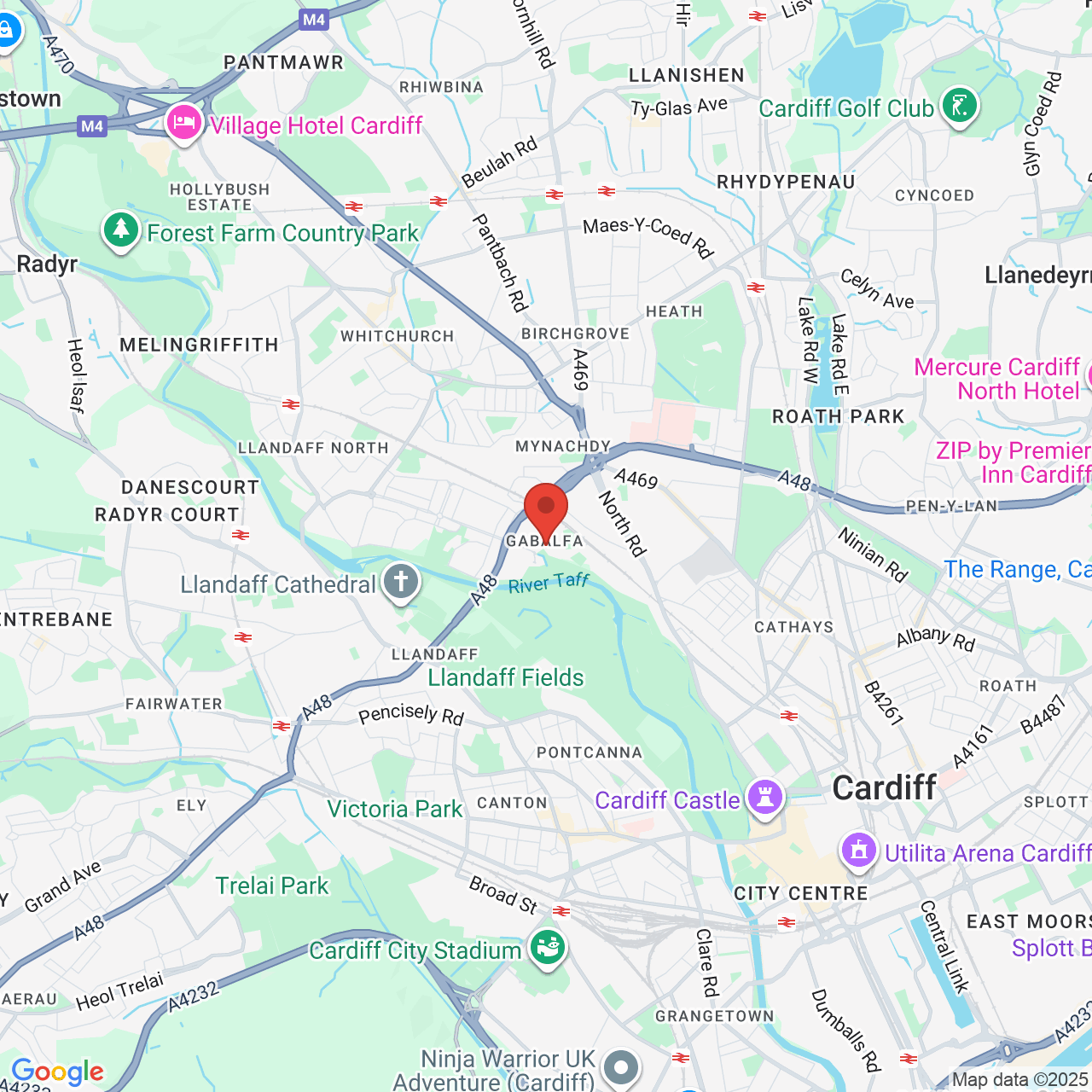 Map showing location of Excelsior Road, Cardiff, United Kingdom, CF14 3AT