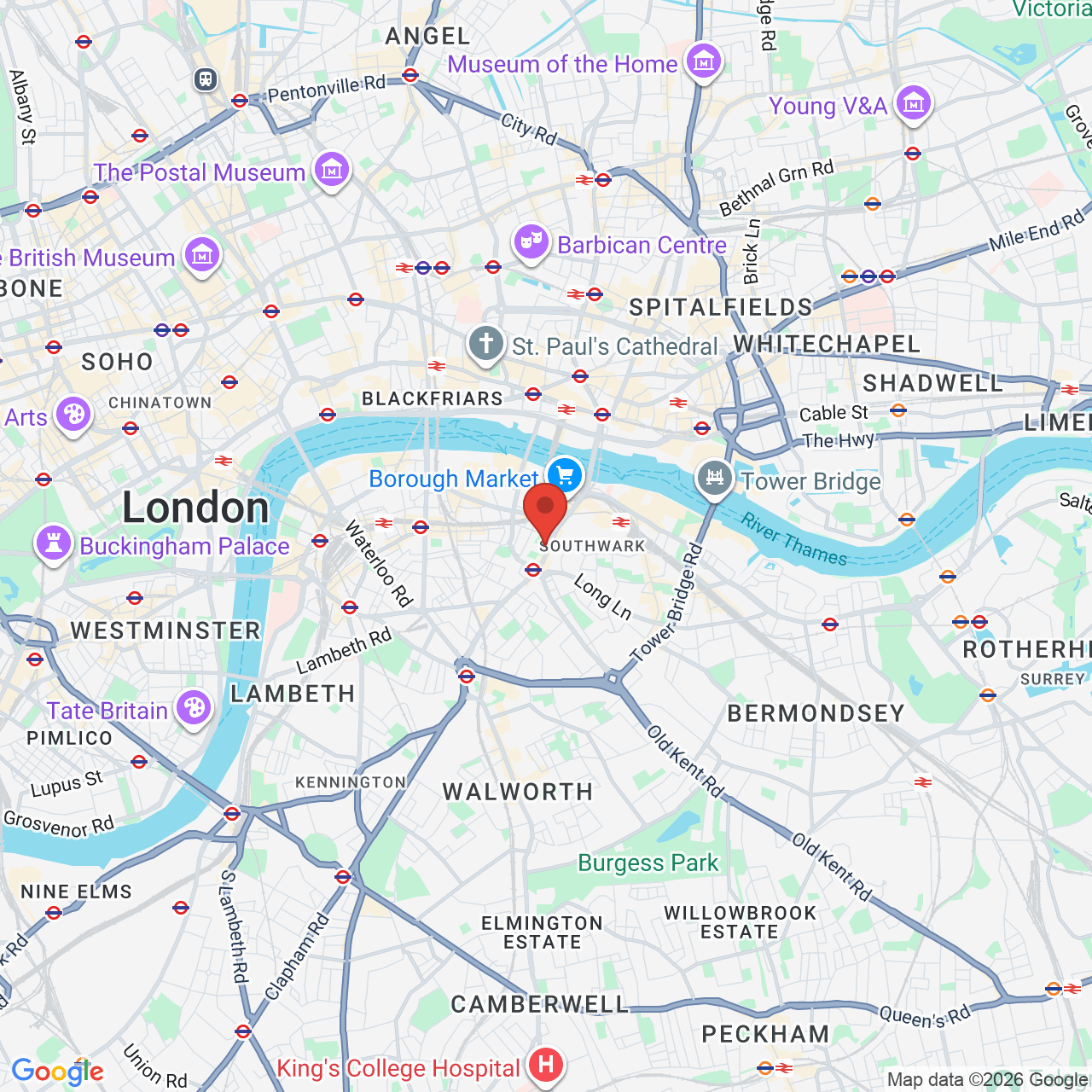 Map showing location of 128, Borough High Street, London, United Kingdom, SE1 1LB