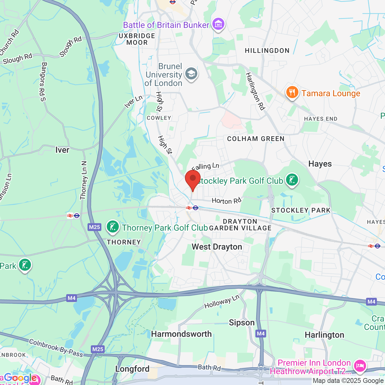 Map showing location of 78, High Street, Yiewsley, United Kingdom, UB7 7DS