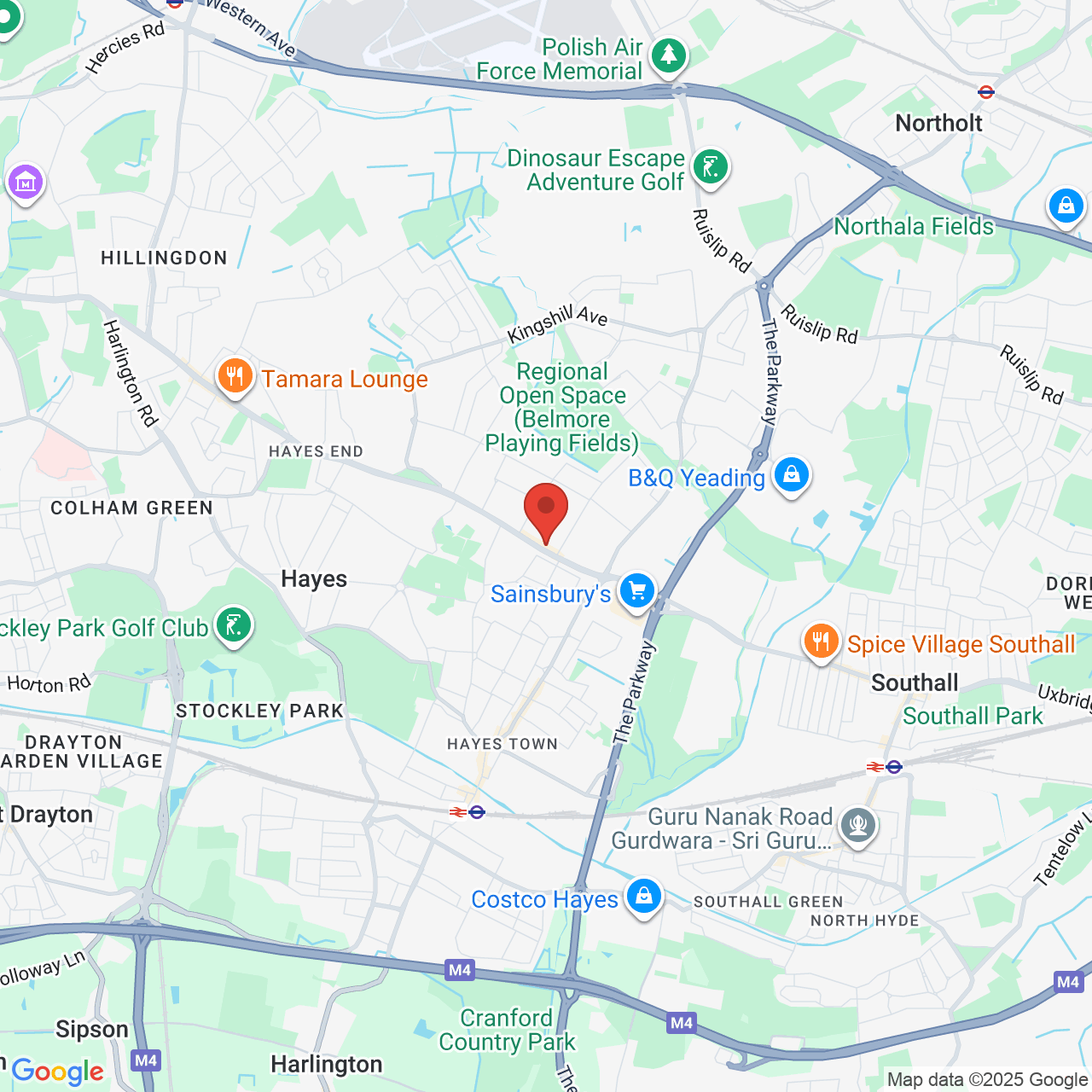 Map showing location of 650, Uxbridge Road, Hayes, United Kingdom, UB4 0RY