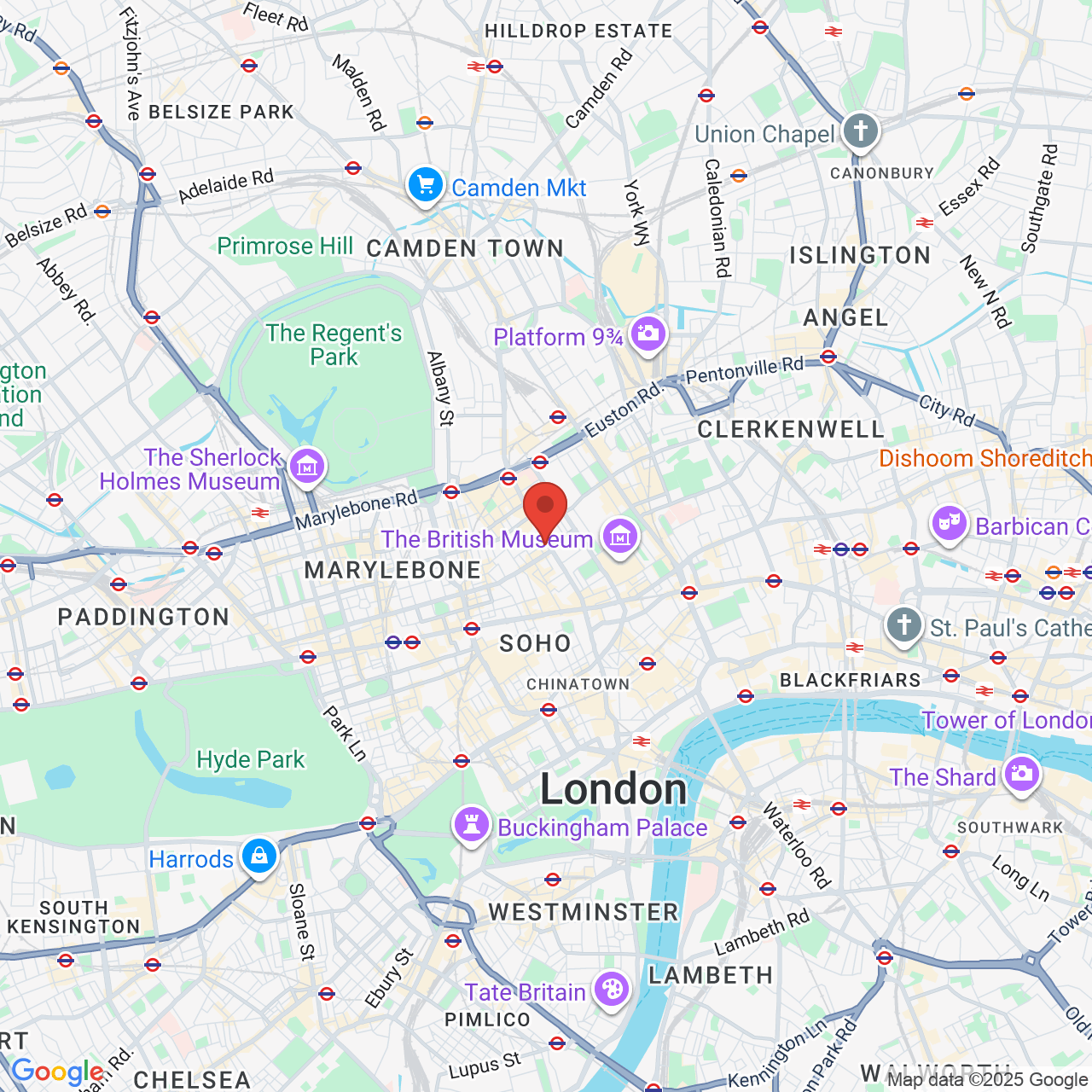 Map showing location of 71, Tottenham Court Road, London, United Kingdom, W1T 2HD