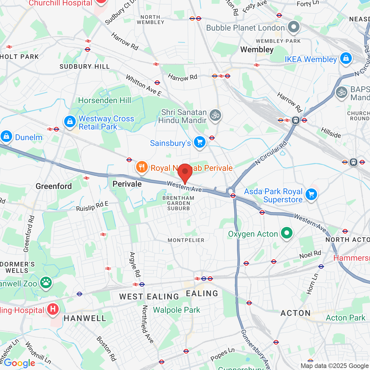 Map showing location of Greenford, United Kingdom, UB6 8AA