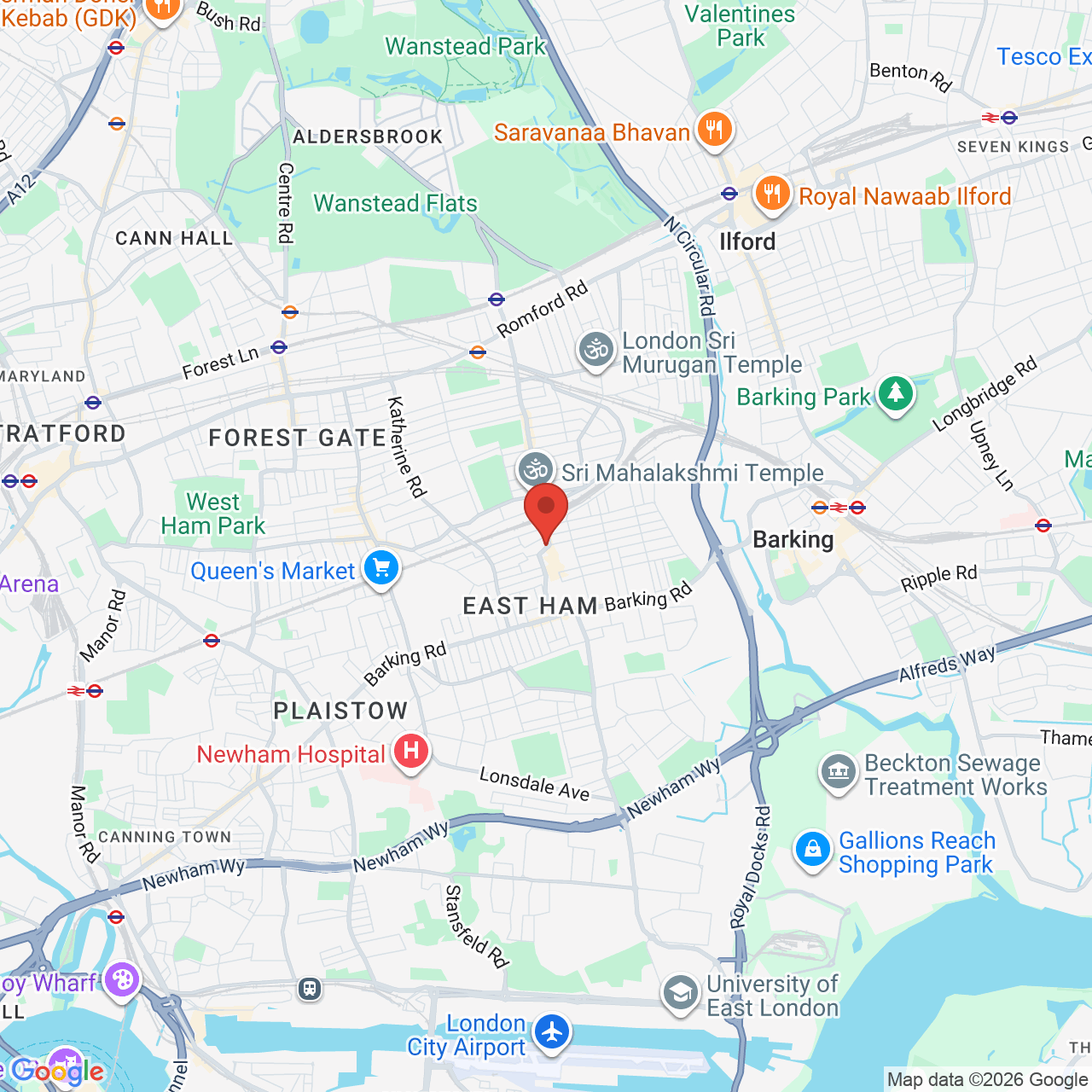 Map showing location of 137-141, High Street North, London, United Kingdom, E6 1HZ