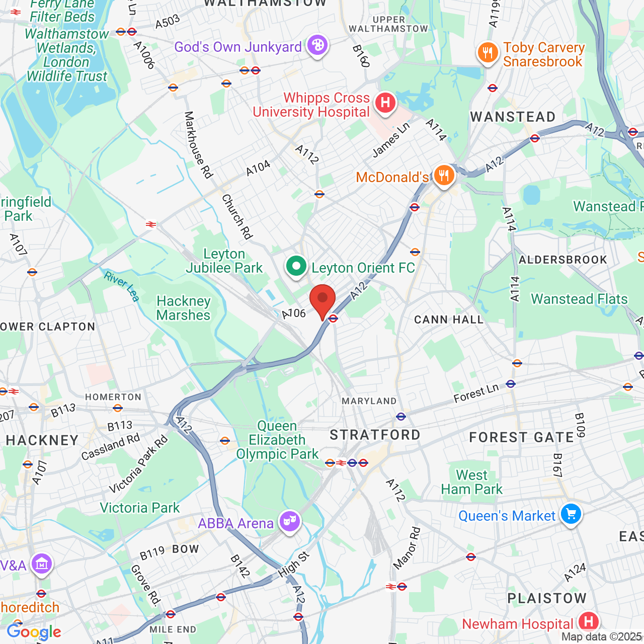 Map showing location of London, United Kingdom, E10 5NH