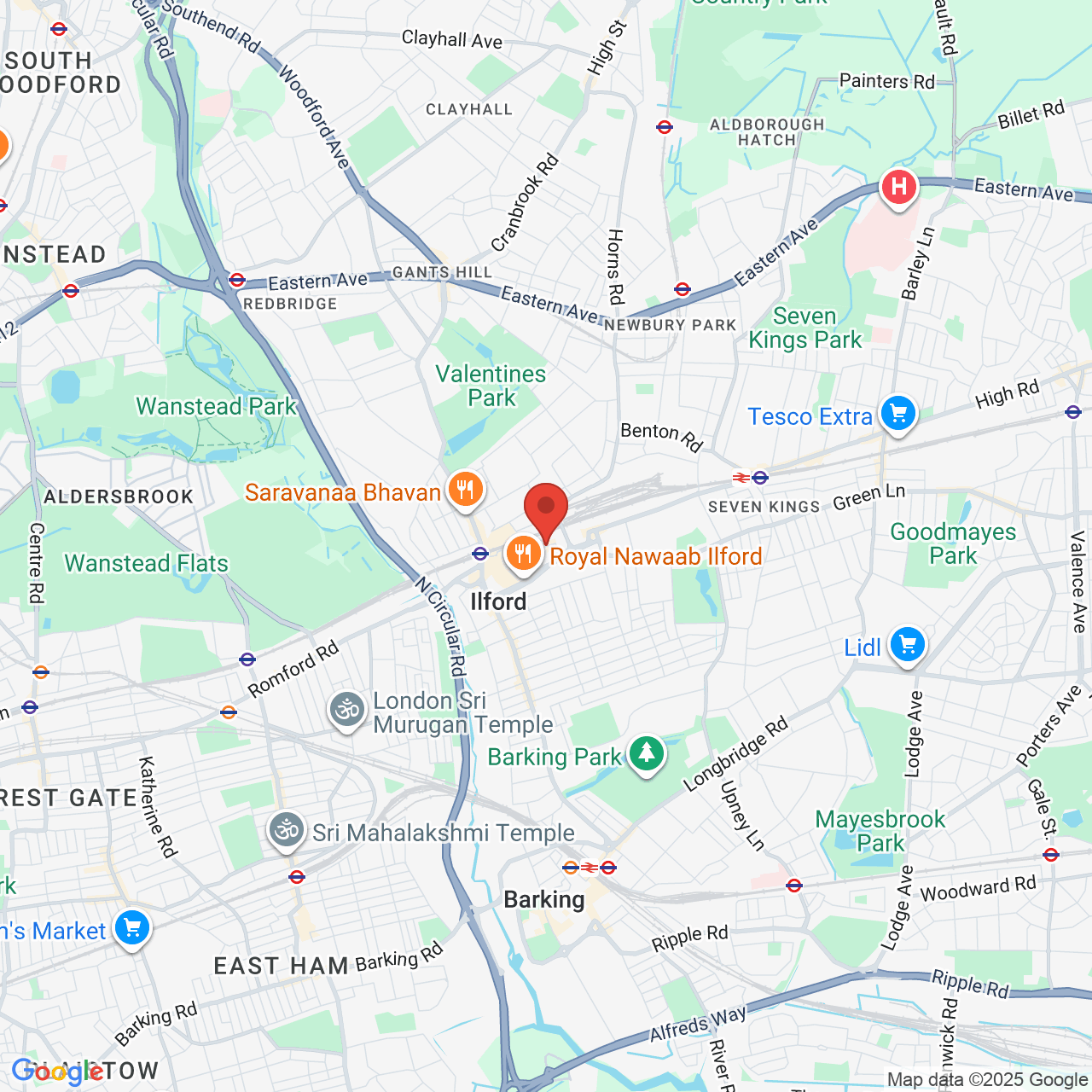 Map showing location of 204, High Road, Ilford, United Kingdom, IG1 1QB