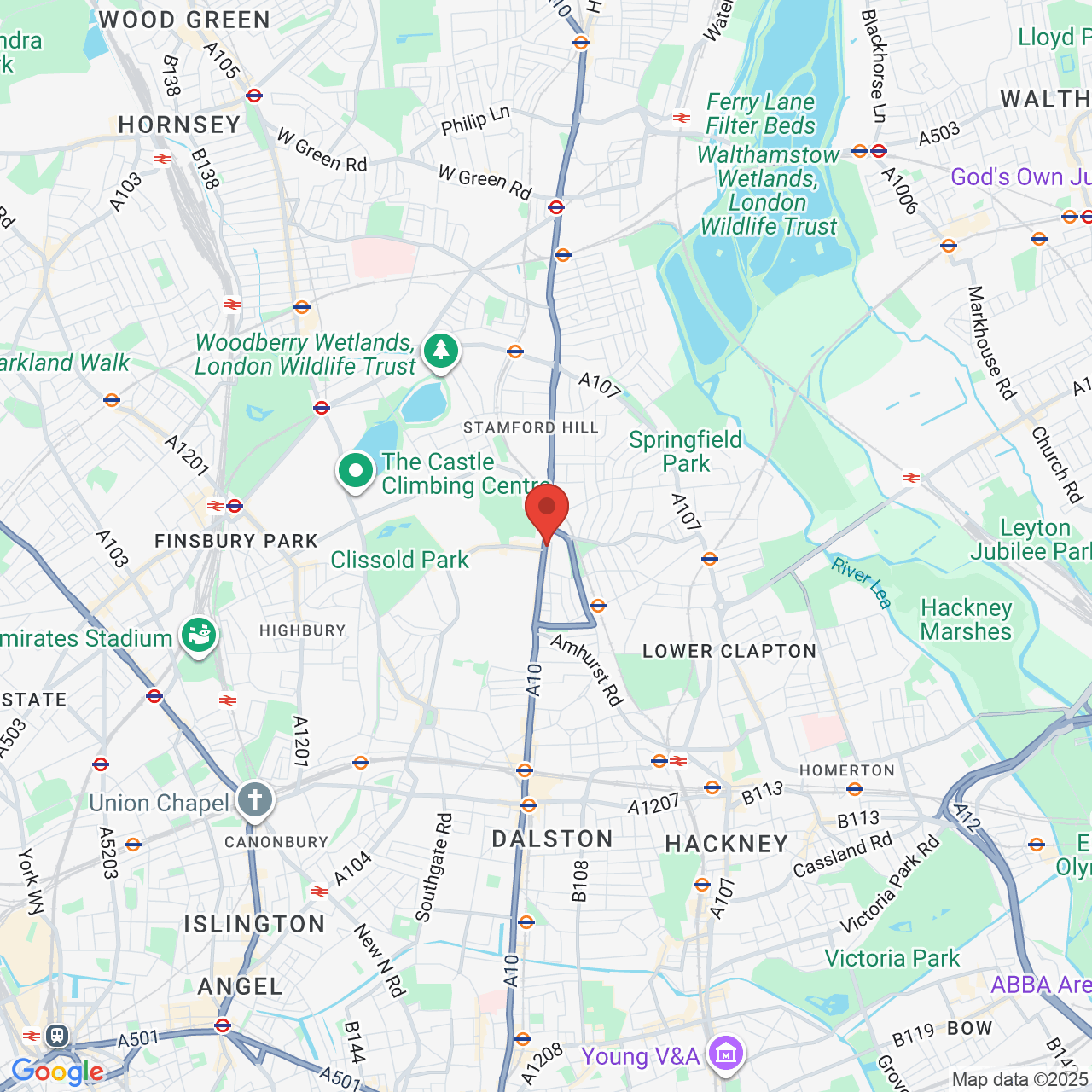 Map showing location of 192, Stoke Newington High Street, London, United Kingdom, N16 7JD