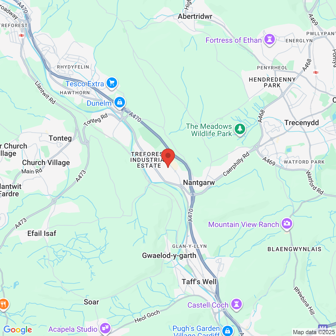 Map showing location of Cardiff, United Kingdom, CF15 7QW