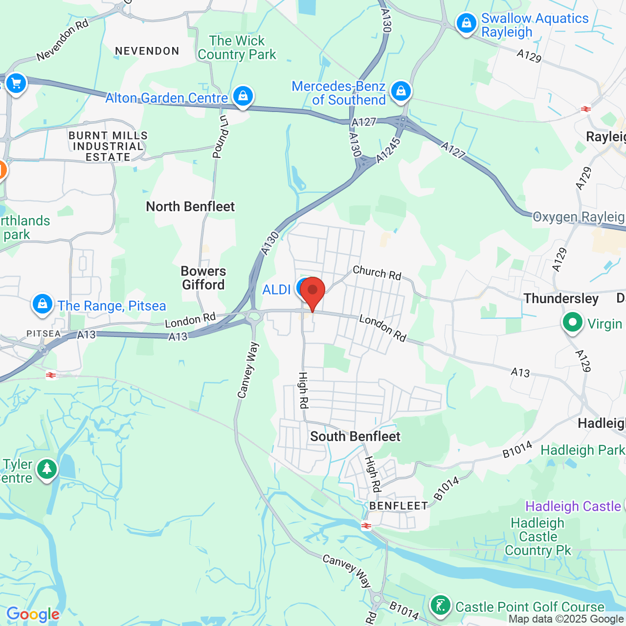 Map showing location of 138-140, London Road, South Benfleet, United Kingdom, SS7 5SQ