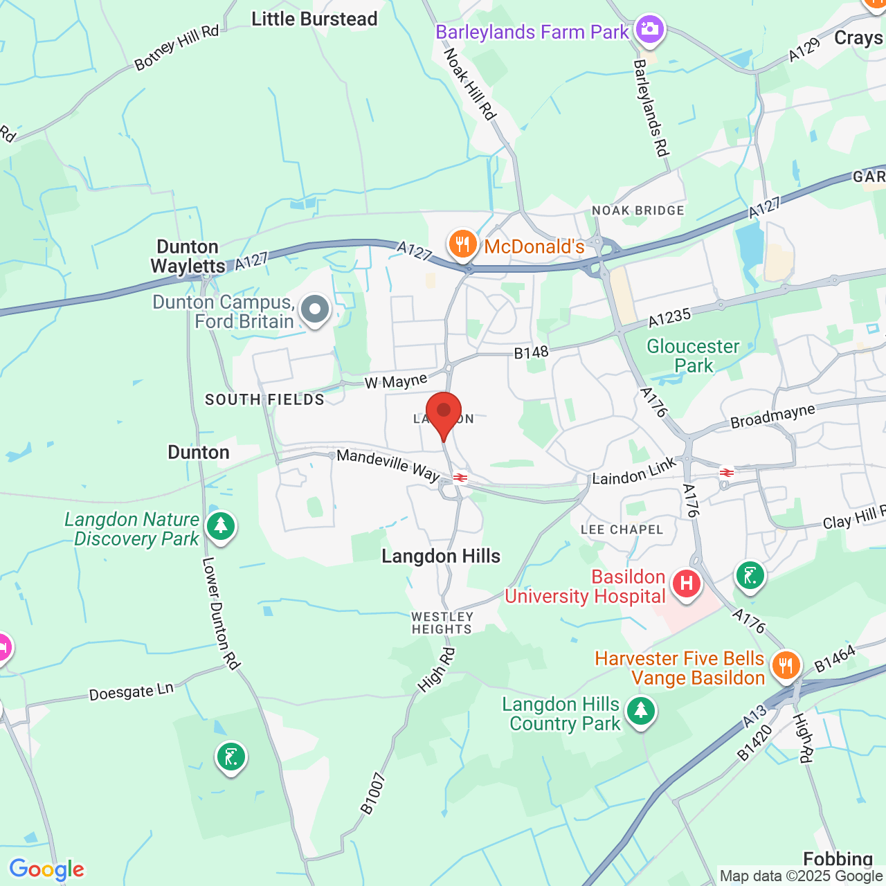 Map showing location of Little Oxcroft, Laindon, United Kingdom, SS15 6NT